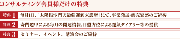 コンサルティング会員様だけの特典